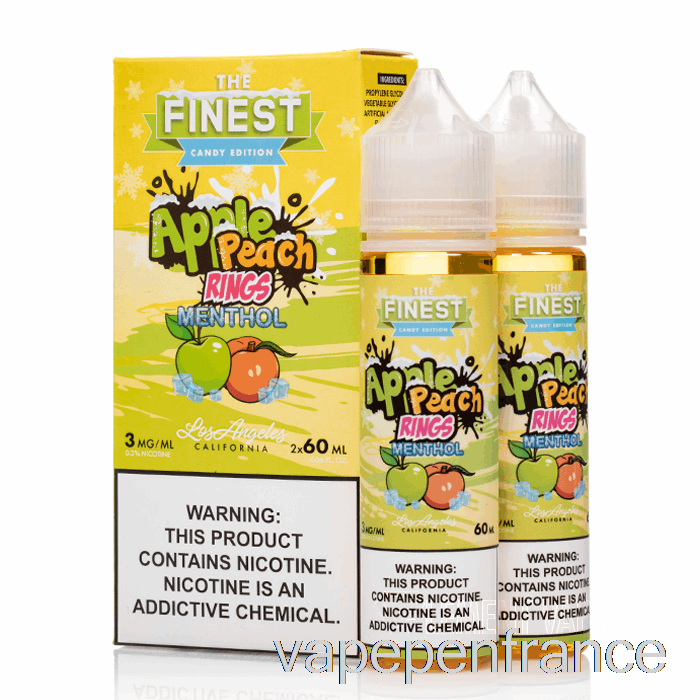 Anneaux Acidulés De Pêche Et De Pomme Mentholés - La Meilleure édition De Bonbons - 120 Ml 0 Mg Stylo Vape